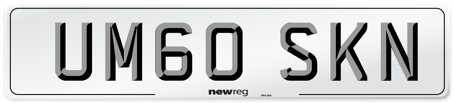 UM60 SKN Number Plate from New Reg